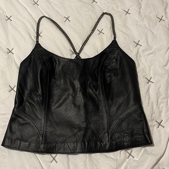 Harley-Davidson Tops - Harley-Davidson Black Leather Tank Top